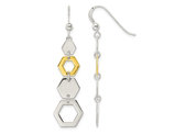 Sterling Silver Hexagon Geometric Dangle Earrings